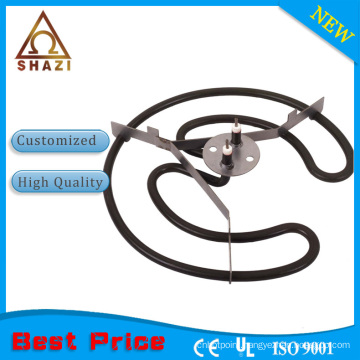 Glowing electric stove spiral heating elements